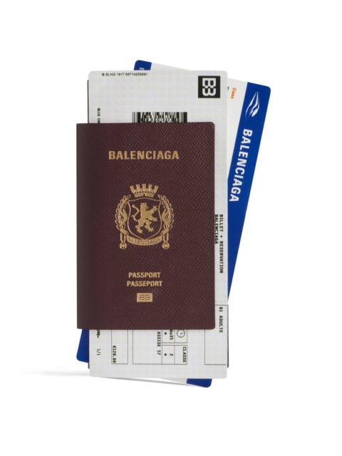 BALENCIAGA Men's Passport Long Wallet 2 Tickets  in Dark Red