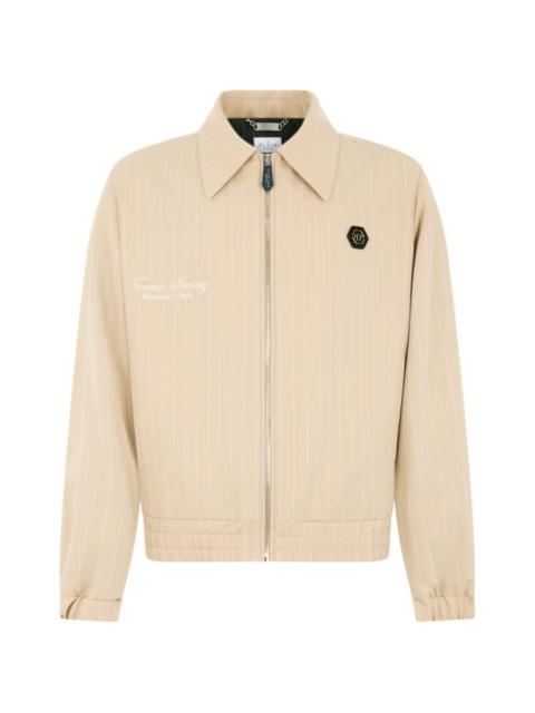 PHILIPP PLEIN pinstripe zip jacket