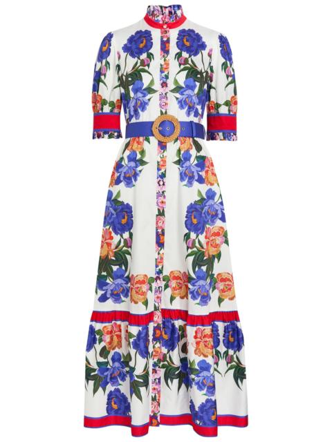 BORGO DE NOR Borgo DE Nor Marni Floral-print Belted Cotton Maxi Dress