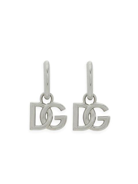 Dolce & Gabbana logo-charm hoop earrings