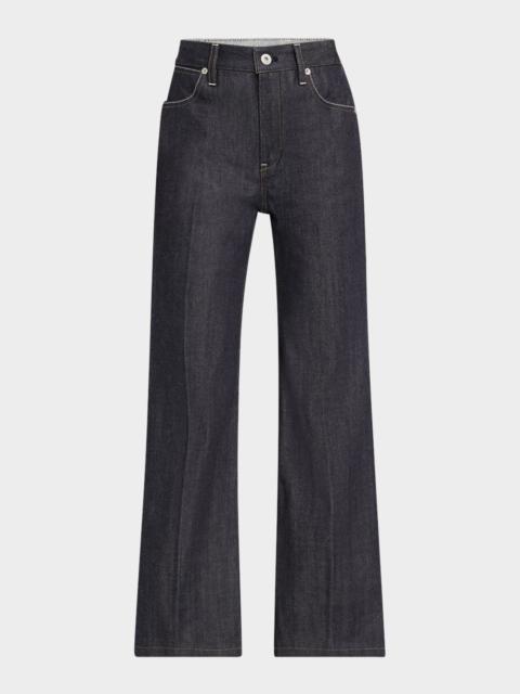 Jil Sander Mid-Rise Kickflare Ankle Denim Trousers