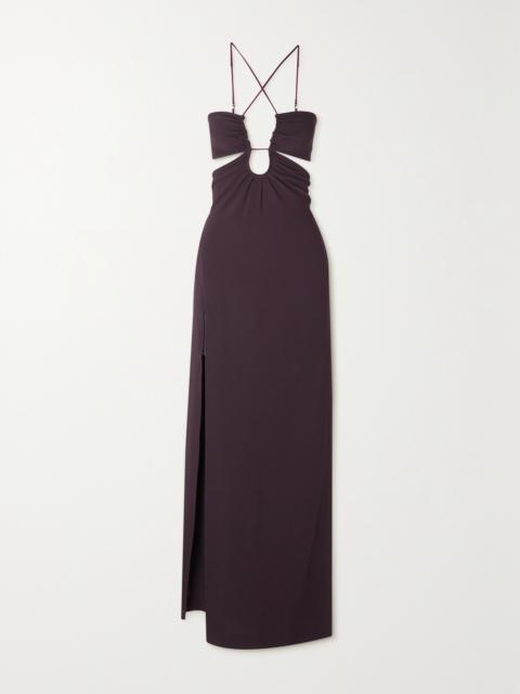 NENSI DOJAKA Open-back Cutout Stretch-jersey Gown