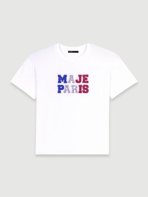 maje Maje Paris rhinestone T-shirt