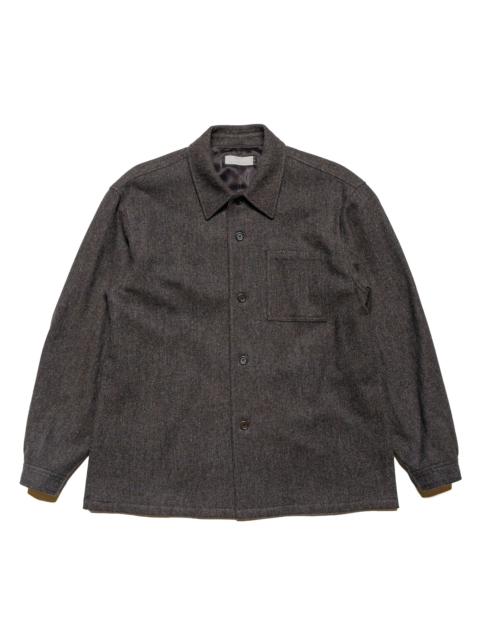 AMOMENTO Wool Shirt Dark Brown