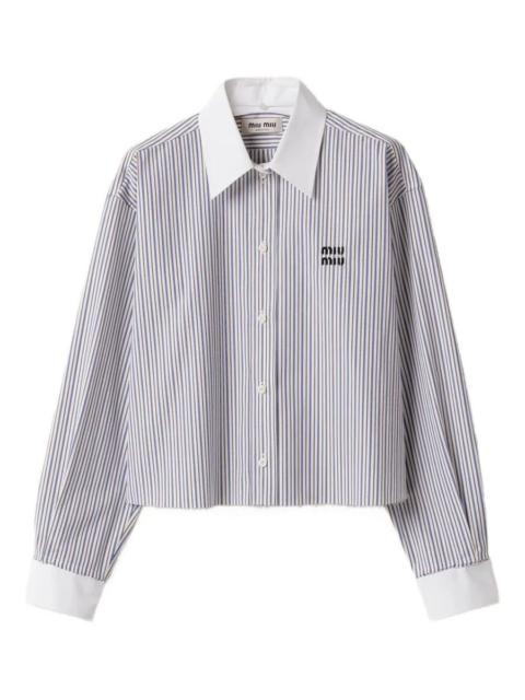 Miu Miu Striped Poplin Shirt Clothing