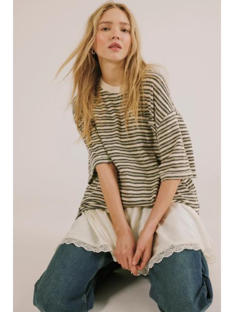 FREE PEOPLE We The Free All Love Striped Pocket Tee