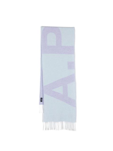 A.P.C. intarsia-knit logo scarf