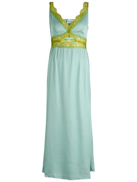 Never Fully Dressed Never Fully Dressed Mimi Lace-trim Satin Midi Dress