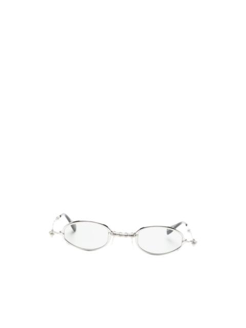 Kuboraum hammered-effect oval-frame sunglasses