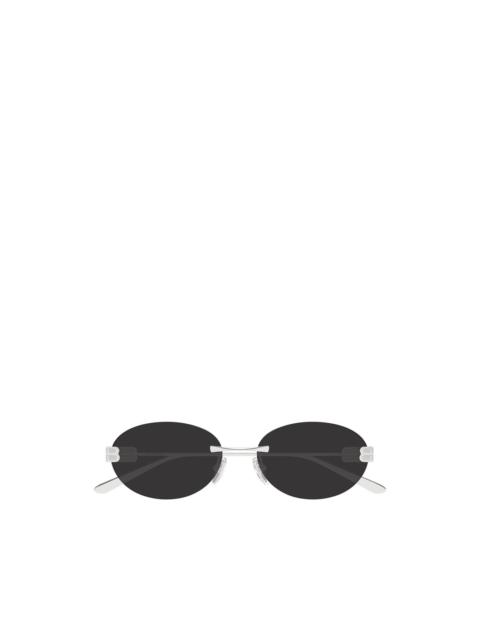 BALENCIAGA Gossip BB rimless oval-frame sunglasses
