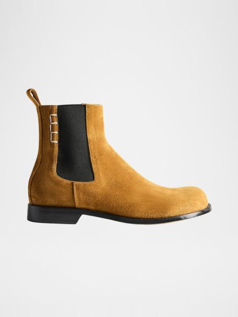JW Anderson Men's Suede Loafer-Stitched Chelsea Boots