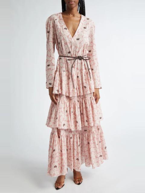 Ottie Floral Long Sleeve Tiered Maxi Dress