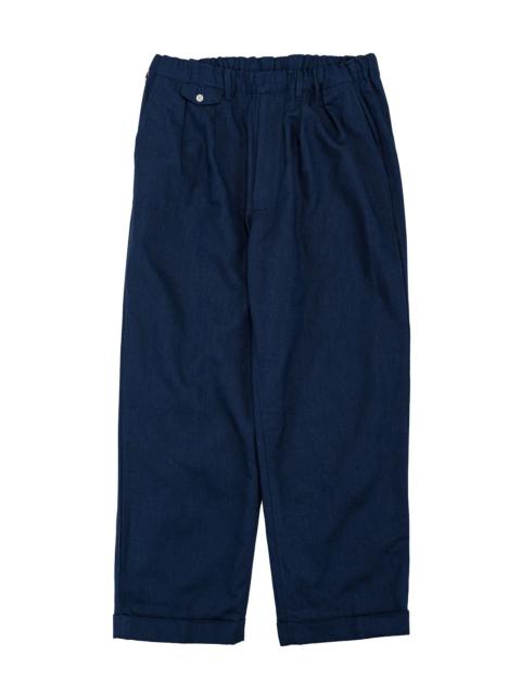 BEAMS PLUS 2Pleats Relax Trousers Indigo Oxford Dark Indigo