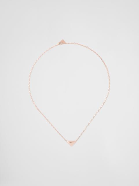 Prada Eternal Gold necklace in pink gold with mini triangle pendant