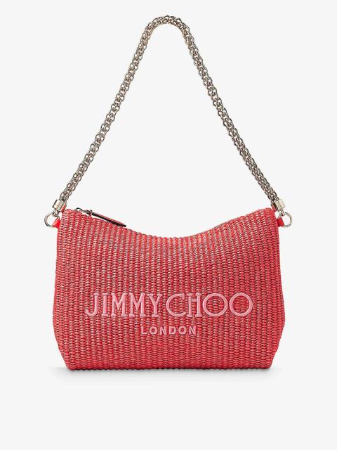 JIMMY CHOO Callie raffia shoulder bag
