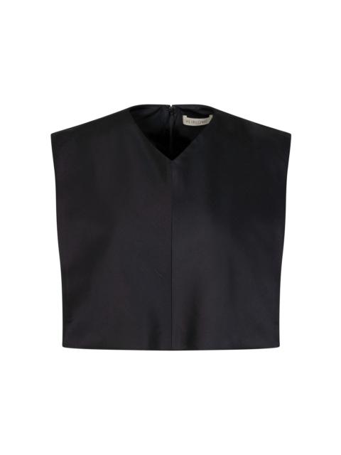 HEIRLOME Gemma Cropped Silk Top black