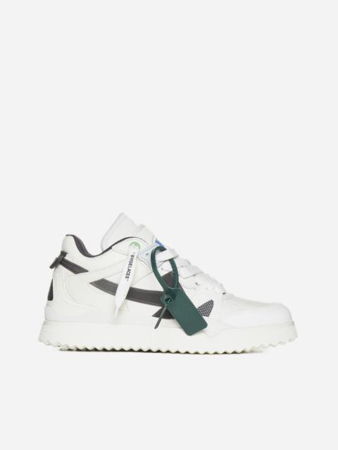 Off-White Mid Top Sponge leather and fabric sneakers