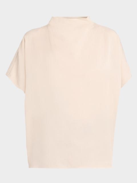 PESERICO Chain-Trim Mock-Neck Shirt