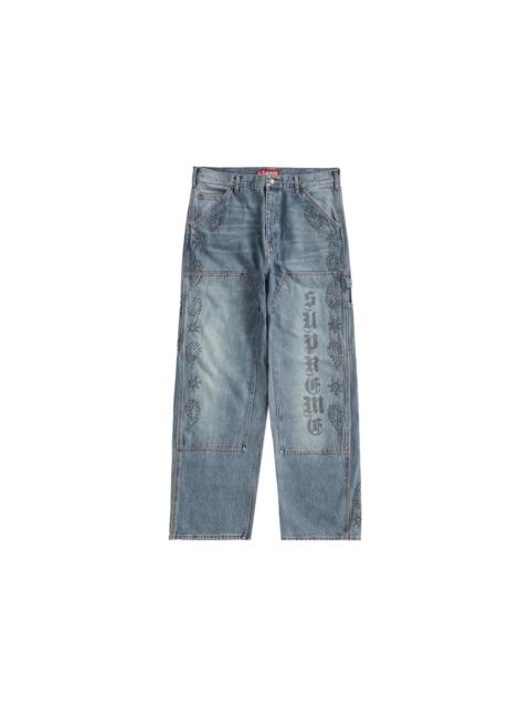 Supreme Supreme Paisley Studded Double Knee Painter Pant Washed Blue