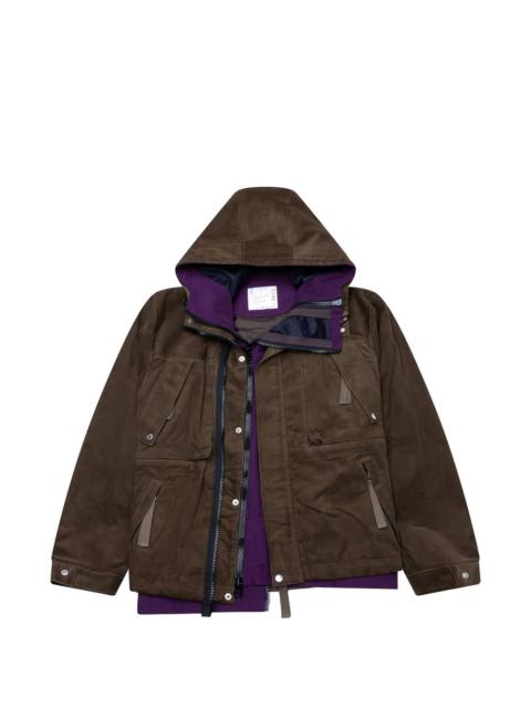 sacai hooded corduroy jacket