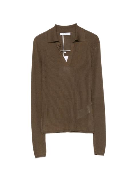 Max Mara Max Mara Ribbed-knit Polo Sweater