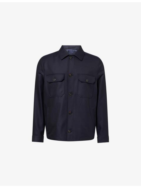 CORNELIANI Travel Pointed-Collar Virgin-Wool Overshirt
