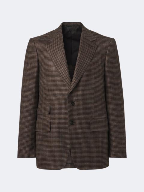 TOM FORD Houndstooth wool, silk, and linen blazer