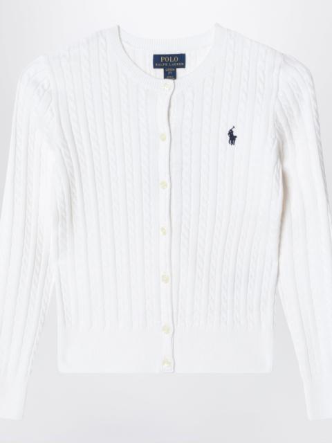 Polo Ralph Lauren White fine cable-knit cotton cardigan