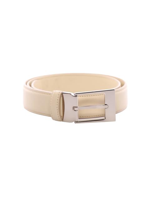 The Row Jewel Leather Belt white