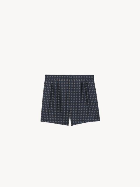 SAINT LAURENT SAINT LAURENT PAJAMA SHORTS IN SQUARE SILK