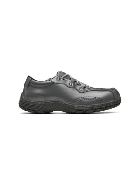 Dr. Martens Gray Aurix Satin Finish Leather 5I Sneakers
