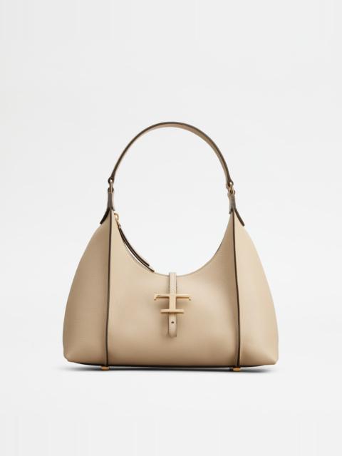 Tod's T TIMELESS HOBO BAG IN LEATHER SMALL - BEIGE