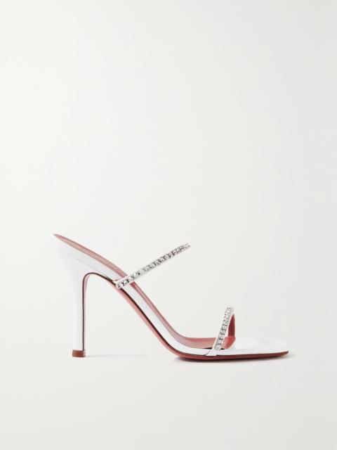 Amina Muaddi Gilda Crystal-embellished Patent-leather Mules