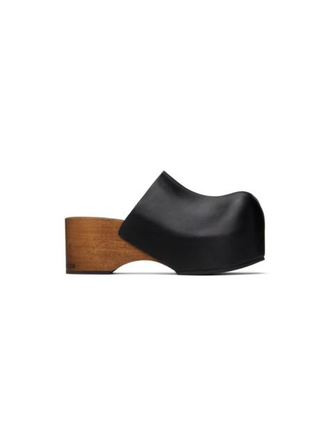 Acne Studios Black Leather Wood Clogs