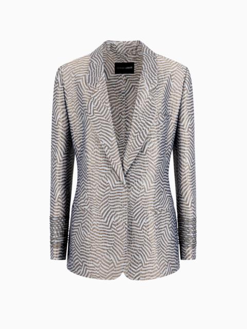 コート GIORGIO ARMANI Jacquard hemp, linen and silk caban GIORGIO ARMANI Giorgio Armani Jacquard Hemp, Linen And Silk