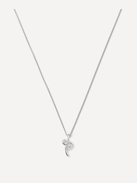 MISSOMA Sterling Silver Curly Molten Mini P Initial Pendant Necklace