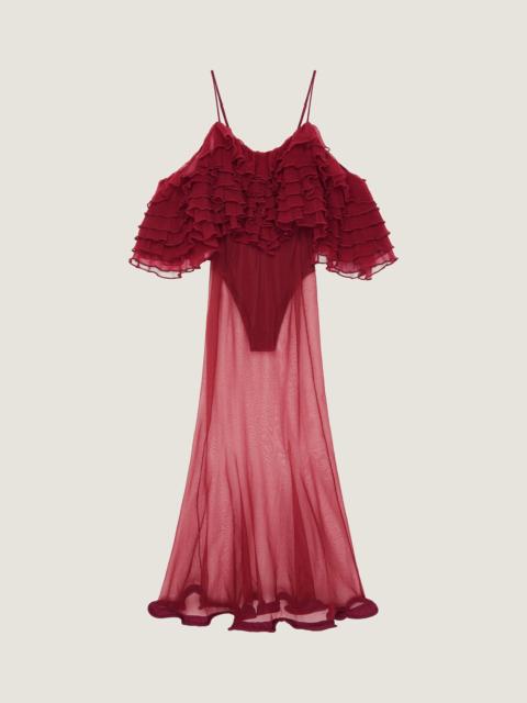 Givenchy LONG RUFFLED DRESS IN ULTRA-FINE KNIT
