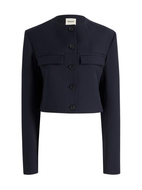 KHAITE Roto Wool Jacket navy