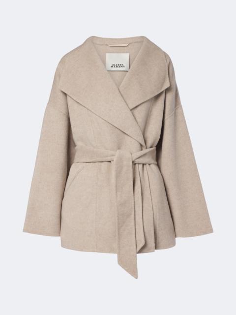 Isabel Marant Ceaton wool and cashmere wrap coat