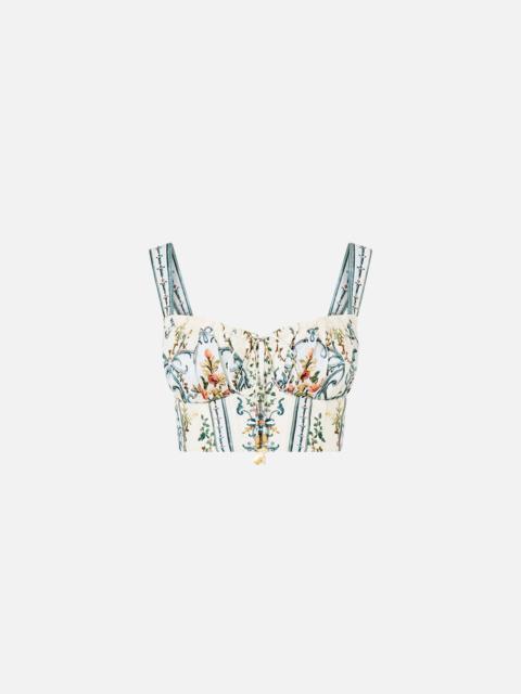 CAMILLA CROPPED CORSET TOP WITH GATHERED BUST BALLAD OF THE BIBLIOTHÈQUE