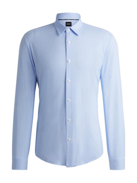 BOSS SLIM-FIT SHIRT IN PRINTED PERFORMANCE-STRETCH JERSEY