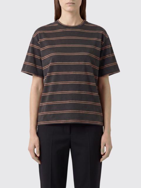 Jil Sander JIL SANDER Striped Cotton T-shirt with Dropped Shoulders