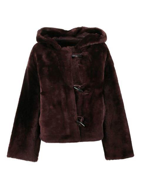 Yves Salomon hooded zip lambskin jacket