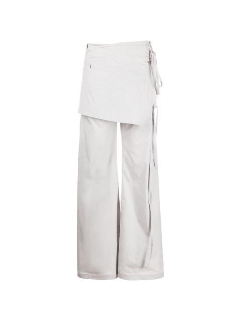 LOW CLASSIC layered wide-leg skirt trousers