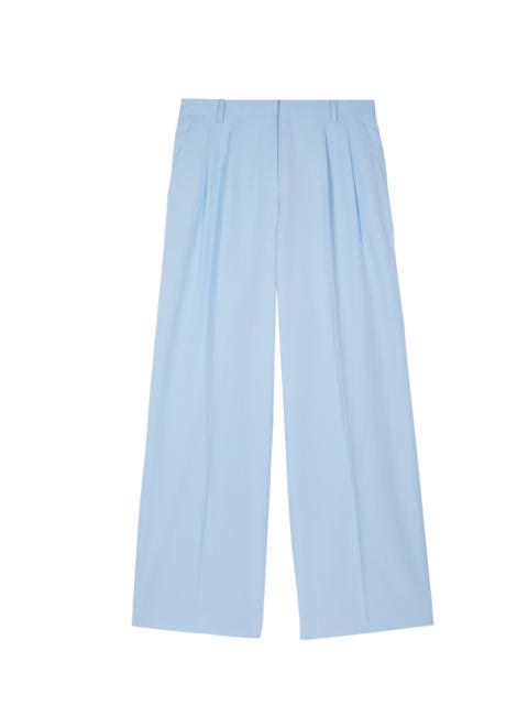 The Kooples WIDE-LEG TAILORED PANTS IN PASTEL BLUE LINEN AND COTTON