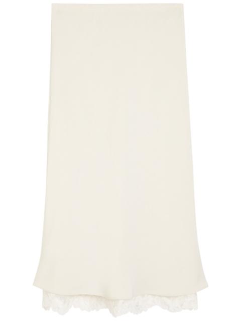 MARIA McMANUS Maria Mcmanus Lace-hem Satin-twill Midi Skirt