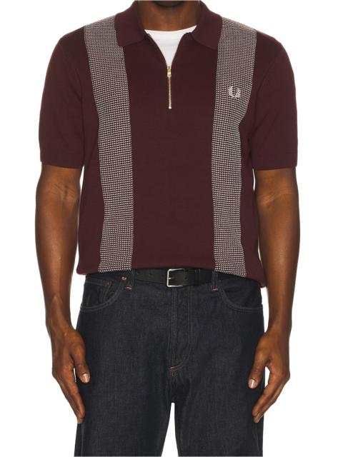 Fred Perry Panel Detail Knitted Polo Shirt