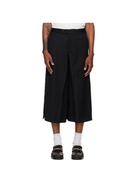 NULLUS Black Layered Culotte Trousers