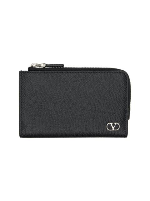 Valentino Black VLogo Signature Compact Wallet