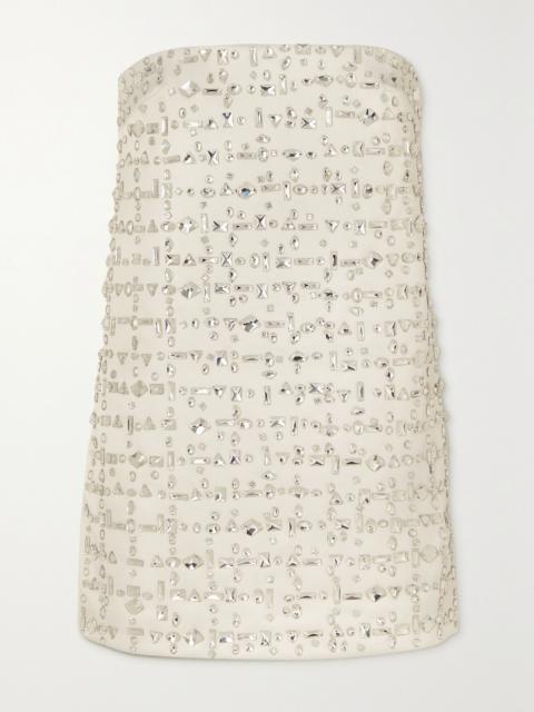 16ARLINGTON Blaise strapless crystal-embellished satin mini dress White